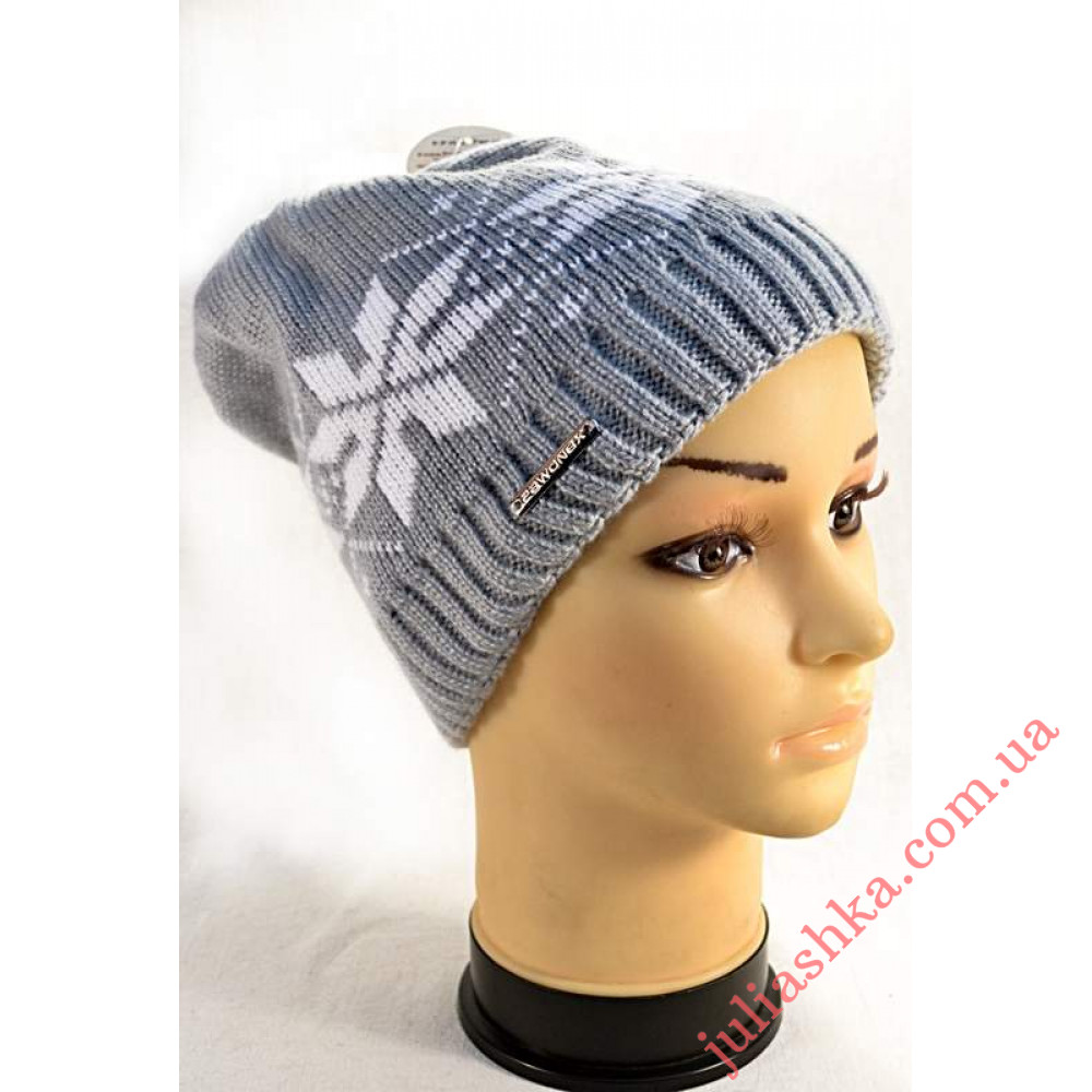 1327 PAWONEX(52-56р.зимняя вязаная шапка)