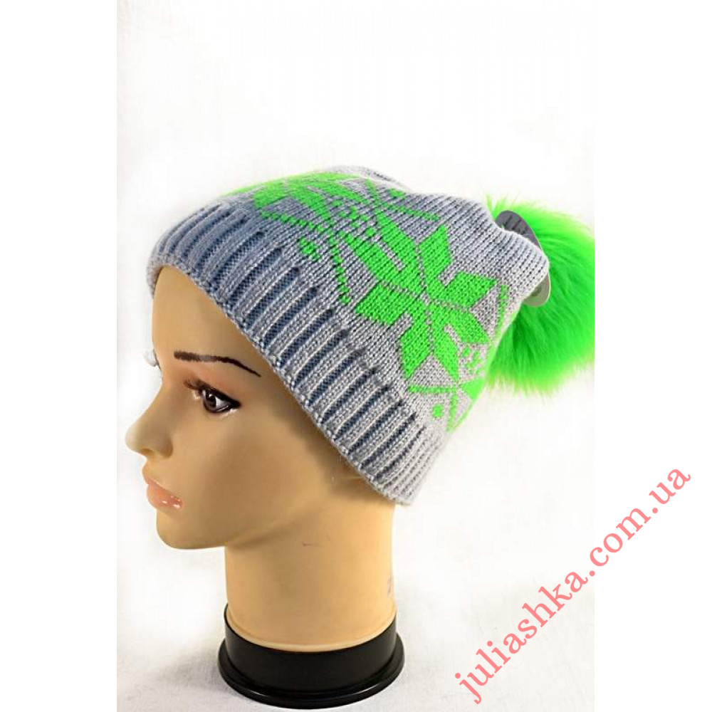 1327 PAWONEX(52-56р.зимняя вязаная шапка)