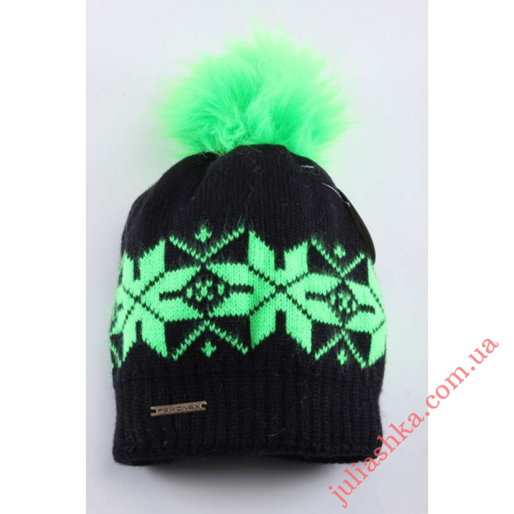 1327 PAWONEX(52-56р.зимняя вязаная шапка)