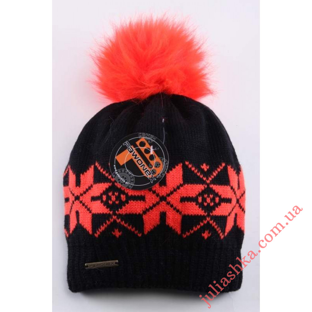 1327 PAWONEX(52-56р.зимняя вязаная шапка)