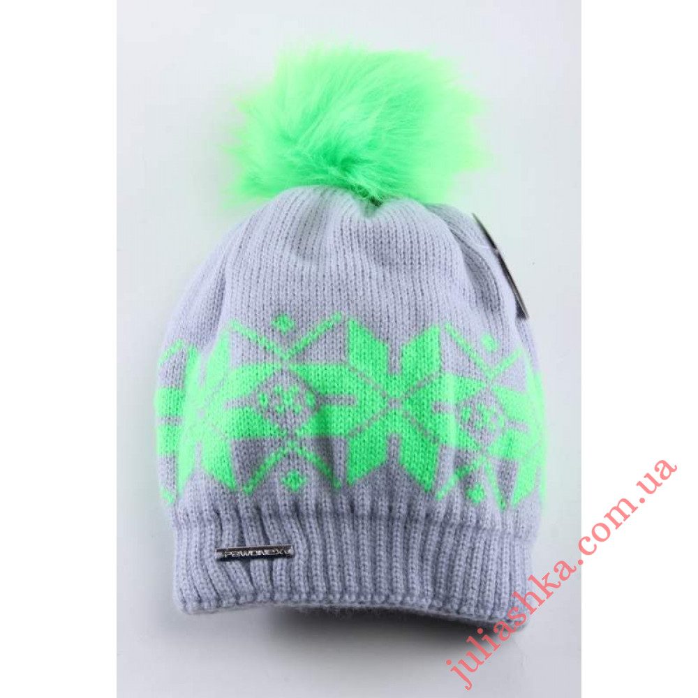 1327 PAWONEX(52-56р.зимняя вязаная шапка)