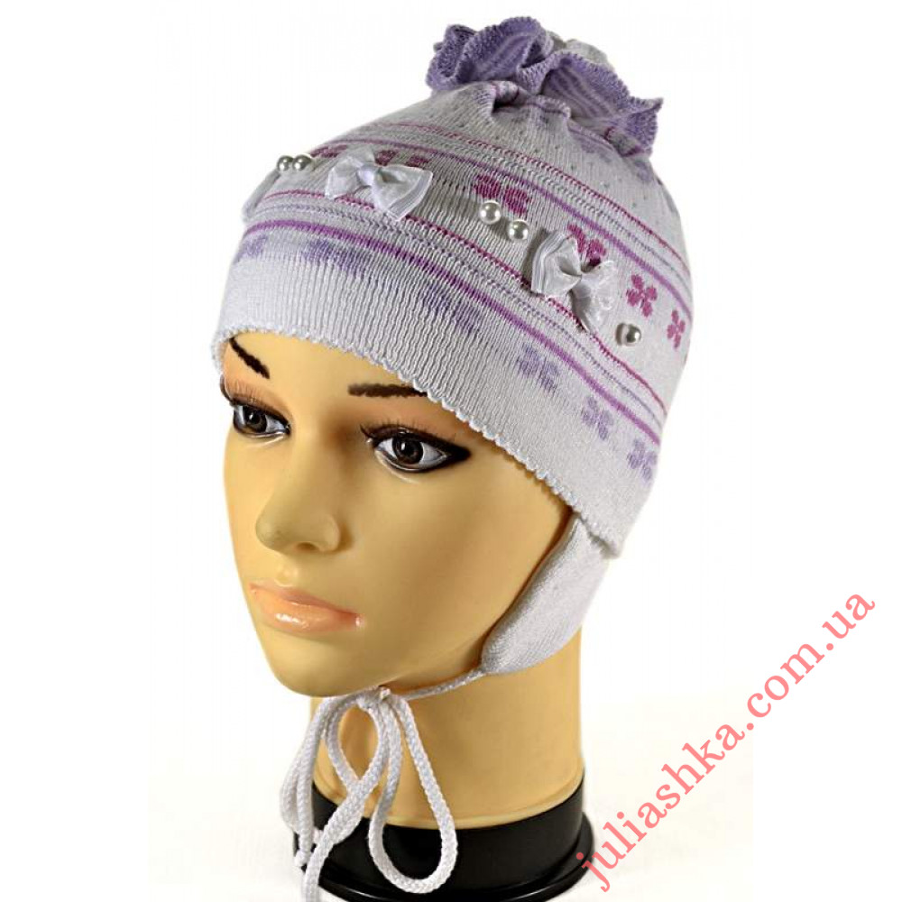 107 AGBO(44-48р.вязаная шапочка для девочек)