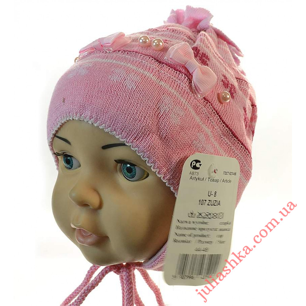 107 AGBO(44-48р.вязаная шапочка для девочек)
