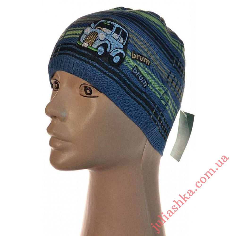 015 м.хлопок AMAL(46-50р.детская вязаная шапка)