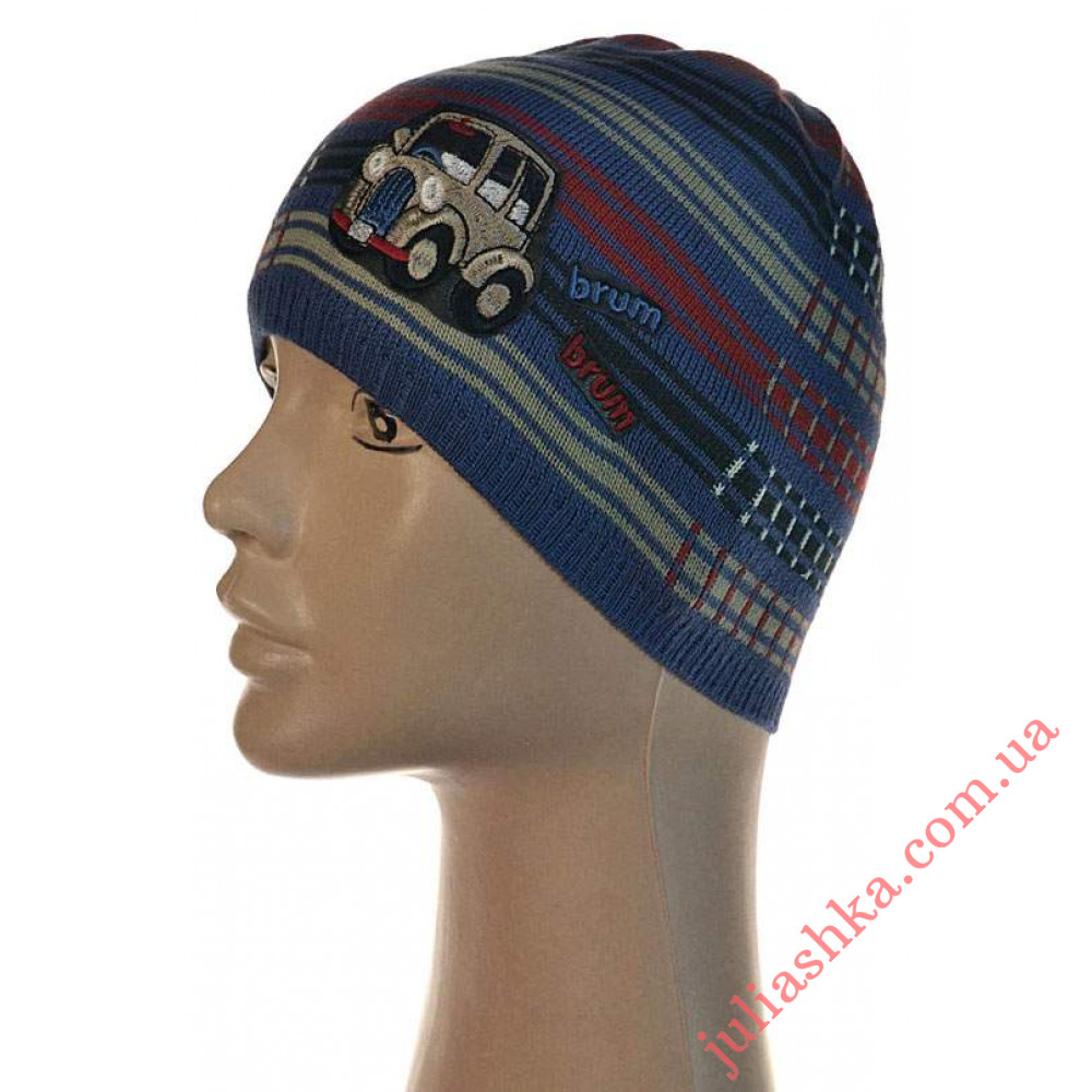 015 м.хлопок AMAL(46-50р.детская вязаная шапка)