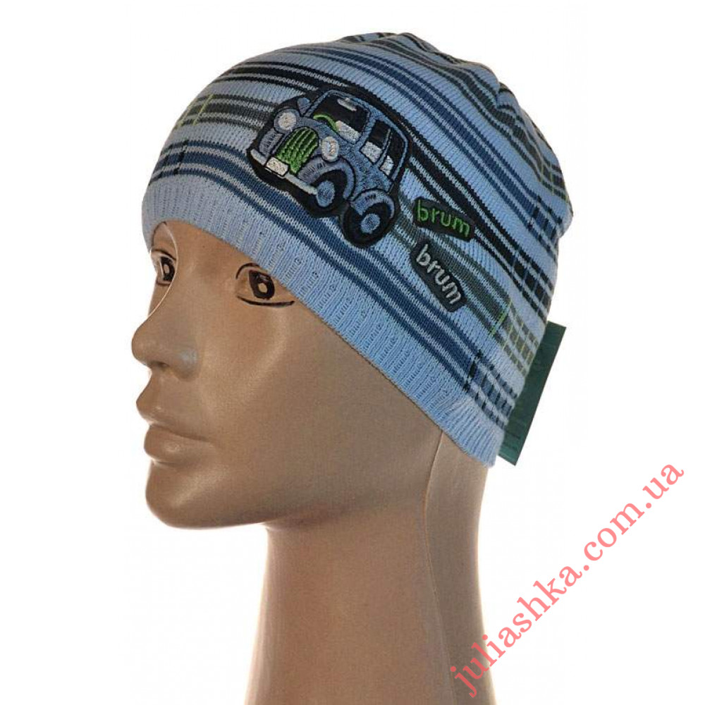 015 м.хлопок AMAL(46-50р.детская вязаная шапка)