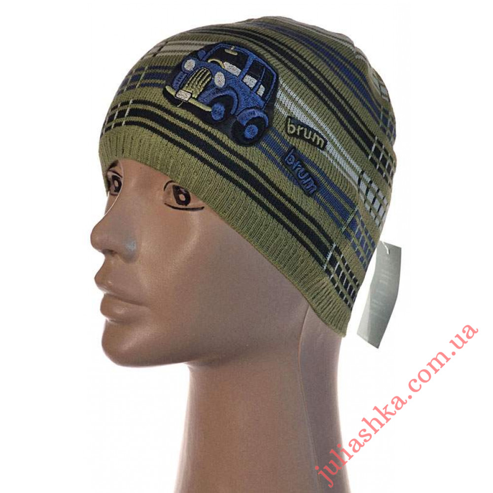 015 м.хлопок AMAL(46-50р.детская вязаная шапка)