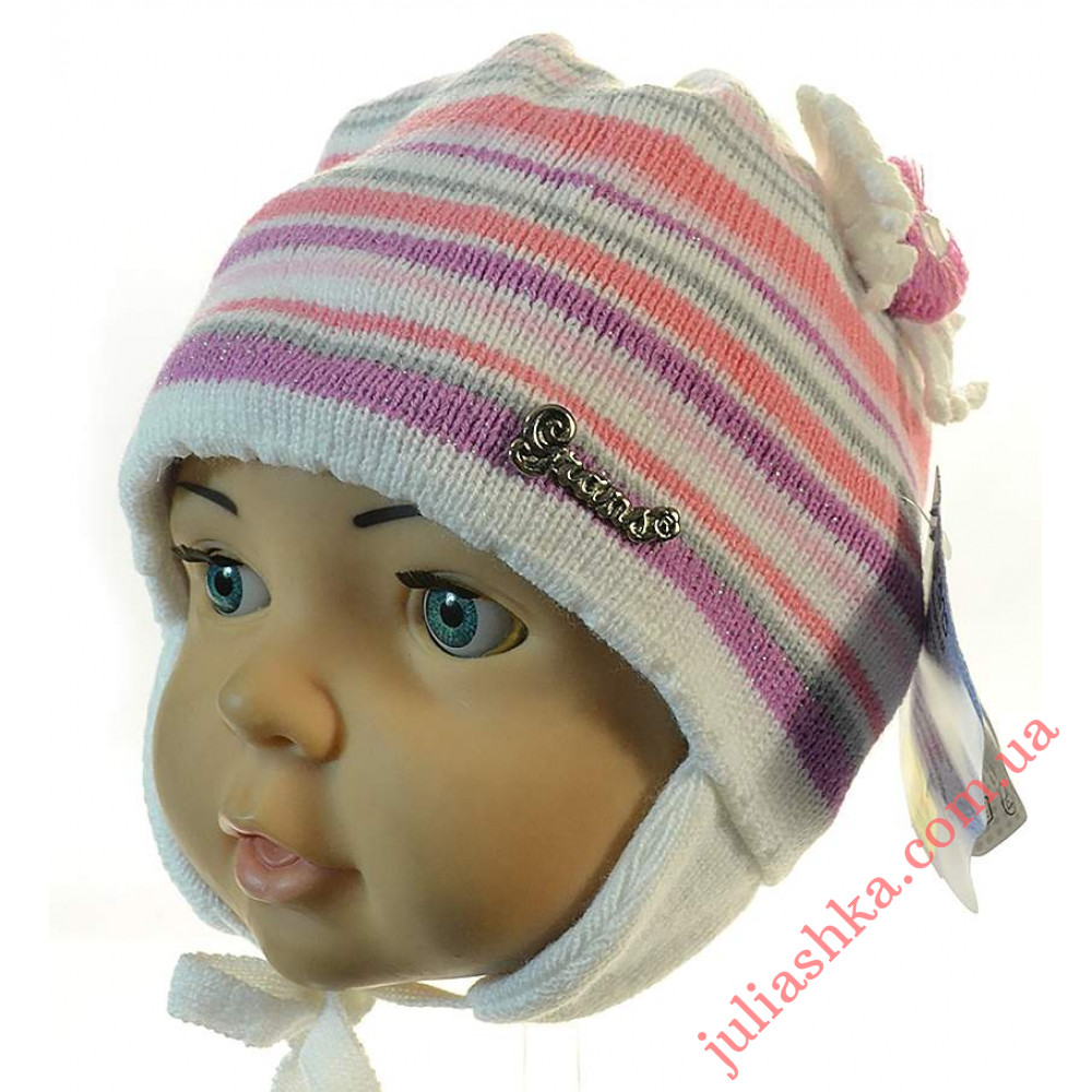 Ku223 GRANS(46-48р.детская вязаная шапка)