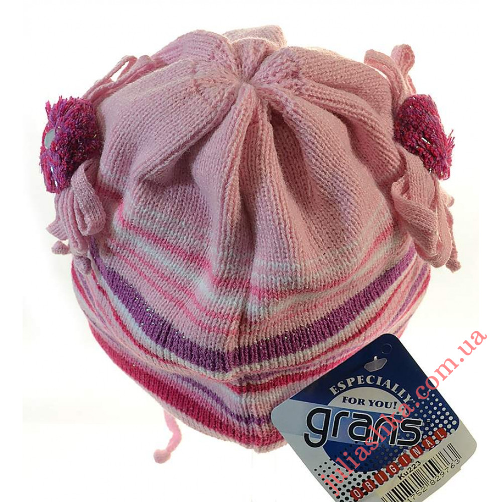 Ku223 GRANS(46-48р.дитяча в'язана шапка)