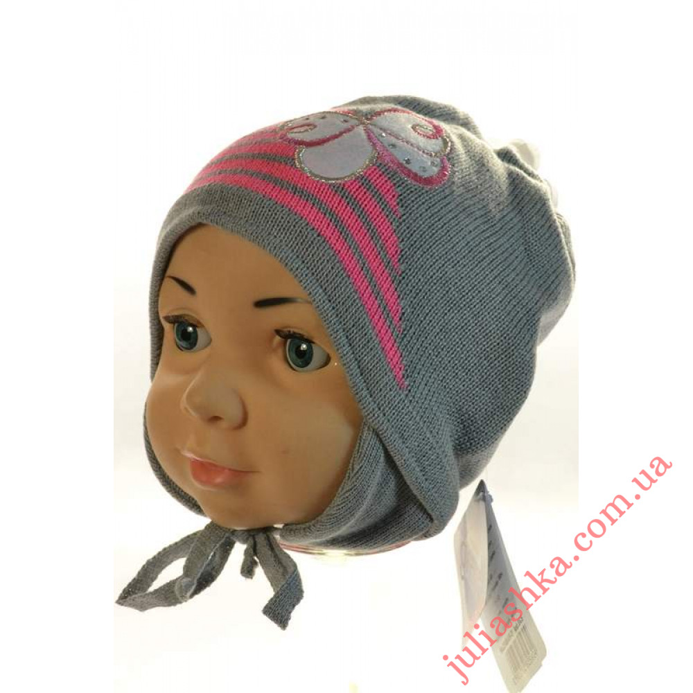 KU234хлопок GRANS(44-46р.детская вязаная шапка)