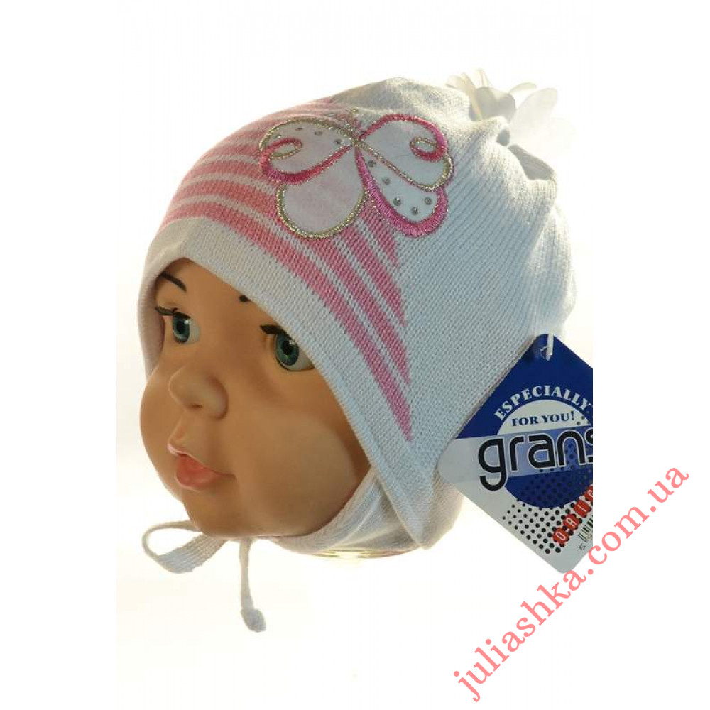 KU234хлопок GRANS(44-46р.детская вязаная шапка)