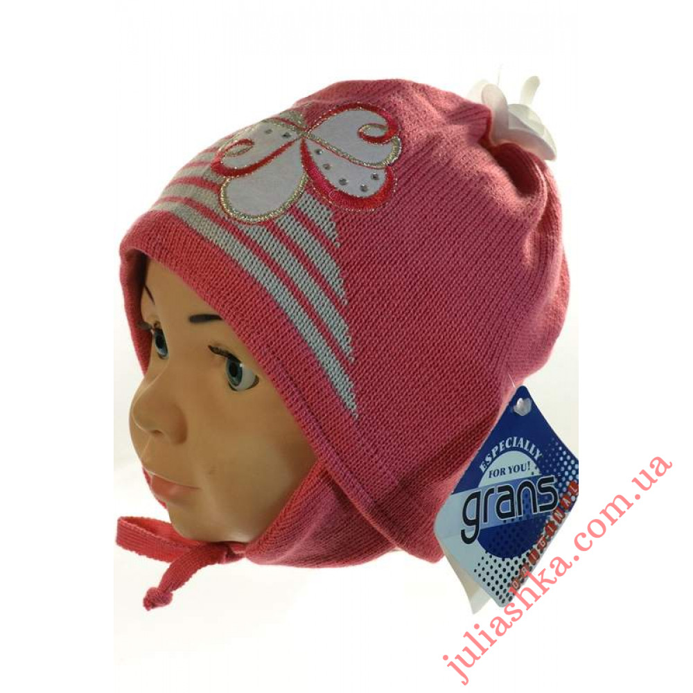 KU234хлопок GRANS(44-46р.детская вязаная шапка)