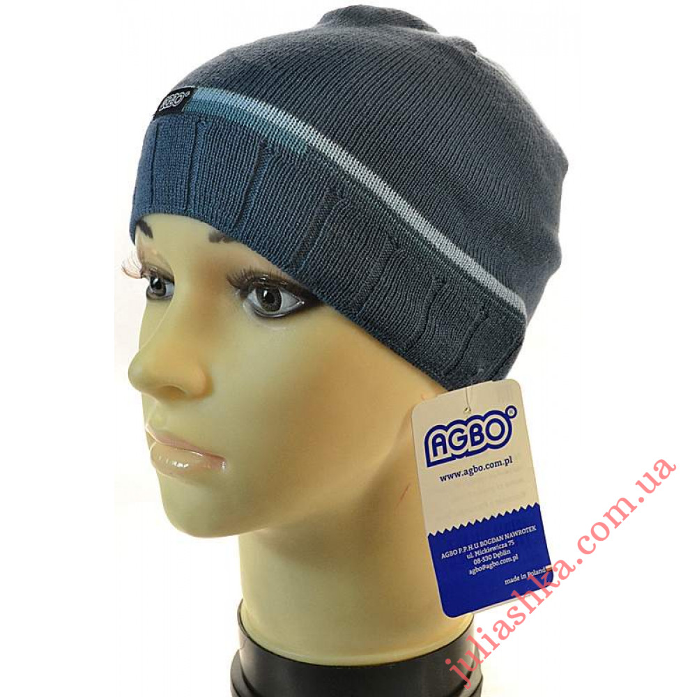1225 AGBO(46-48р.детская вязаная шапка)