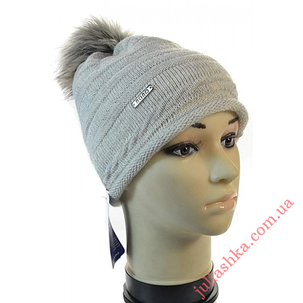 1366 AGBO(52-54р. зимняя вязаная шапка)