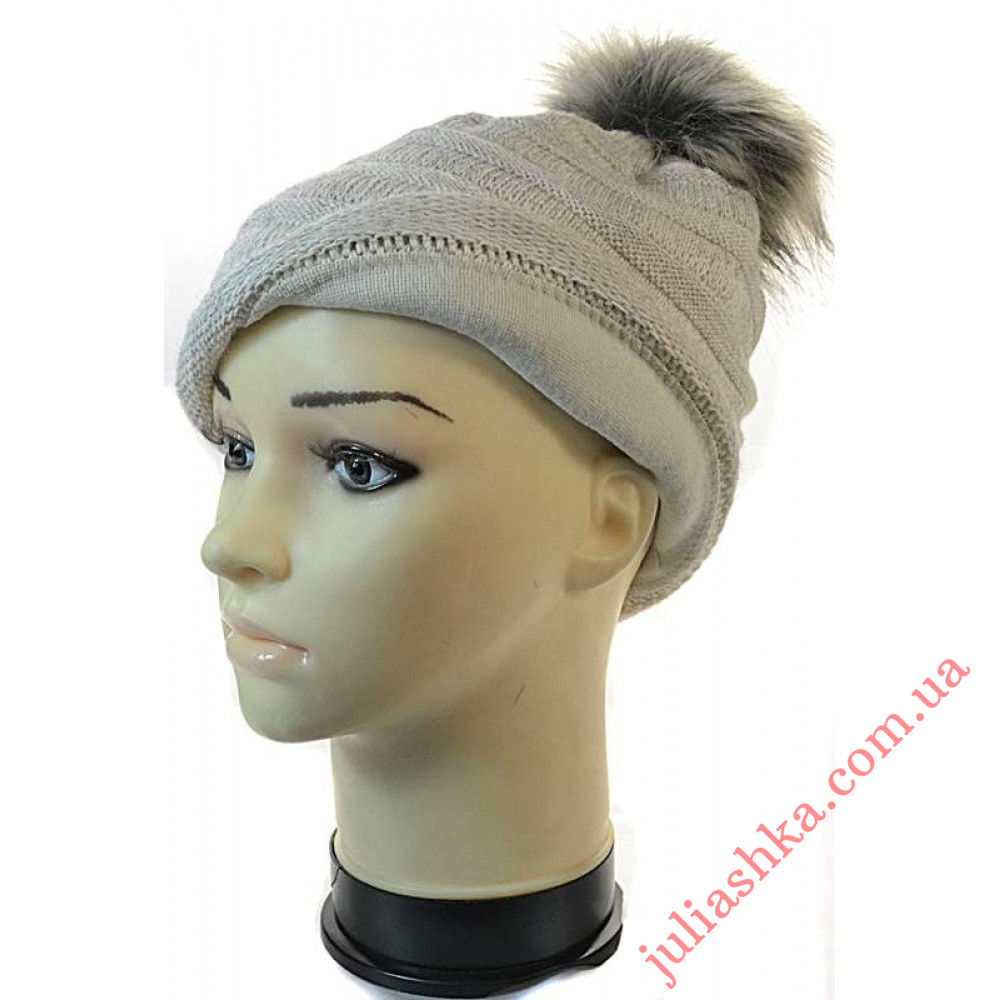 1366 AGBO(52-54р. зимняя вязаная шапка)