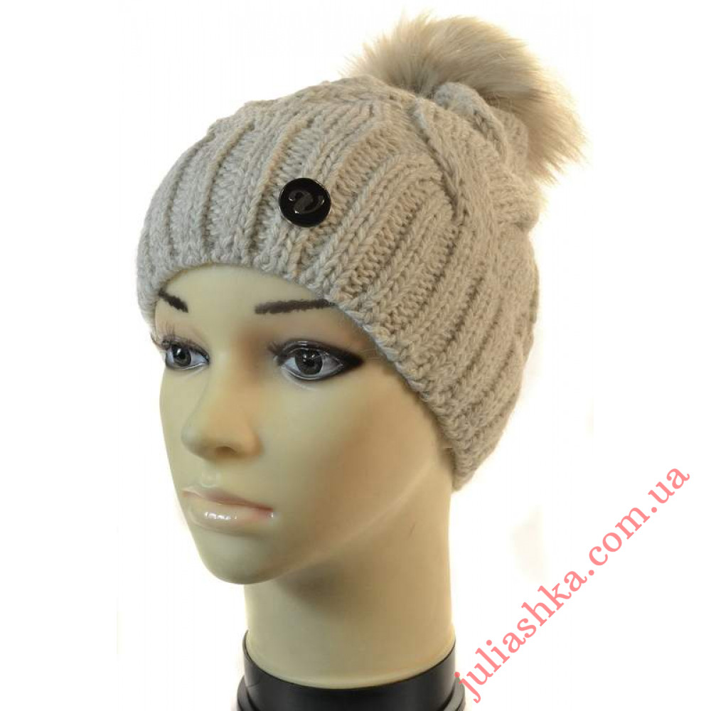 3408 VEILO(54-56р.зимняя вязаная шапка)