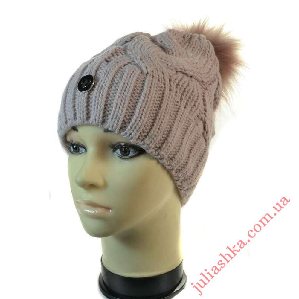 3408 VEILO(54-56р.зимняя вязаная шапка)