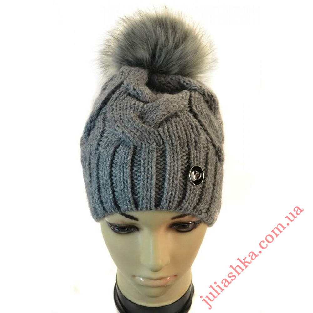 3408 VEILO(54-56р.зимняя вязаная шапка)