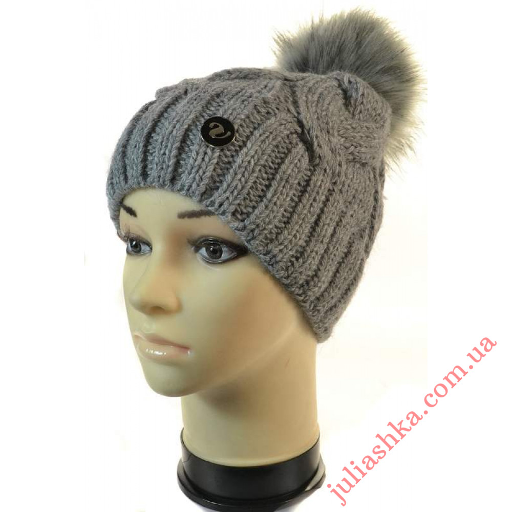 3408 VEILO(54-56р.зимняя вязаная шапка)