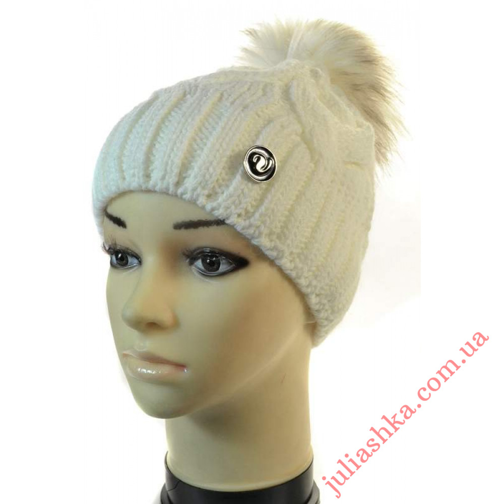 3408 VEILO(54-56р.зимняя вязаная шапка)