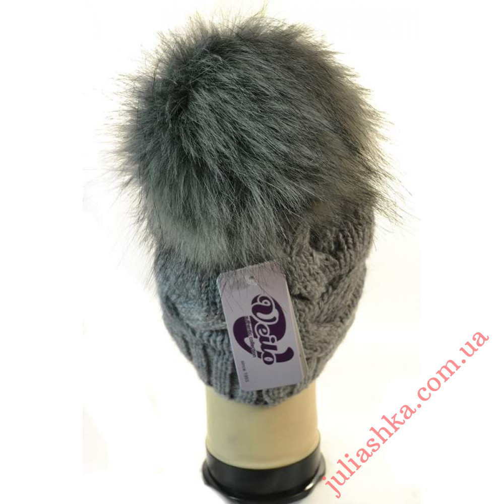 3408 VEILO(54-56р.зимняя вязаная шапка)
