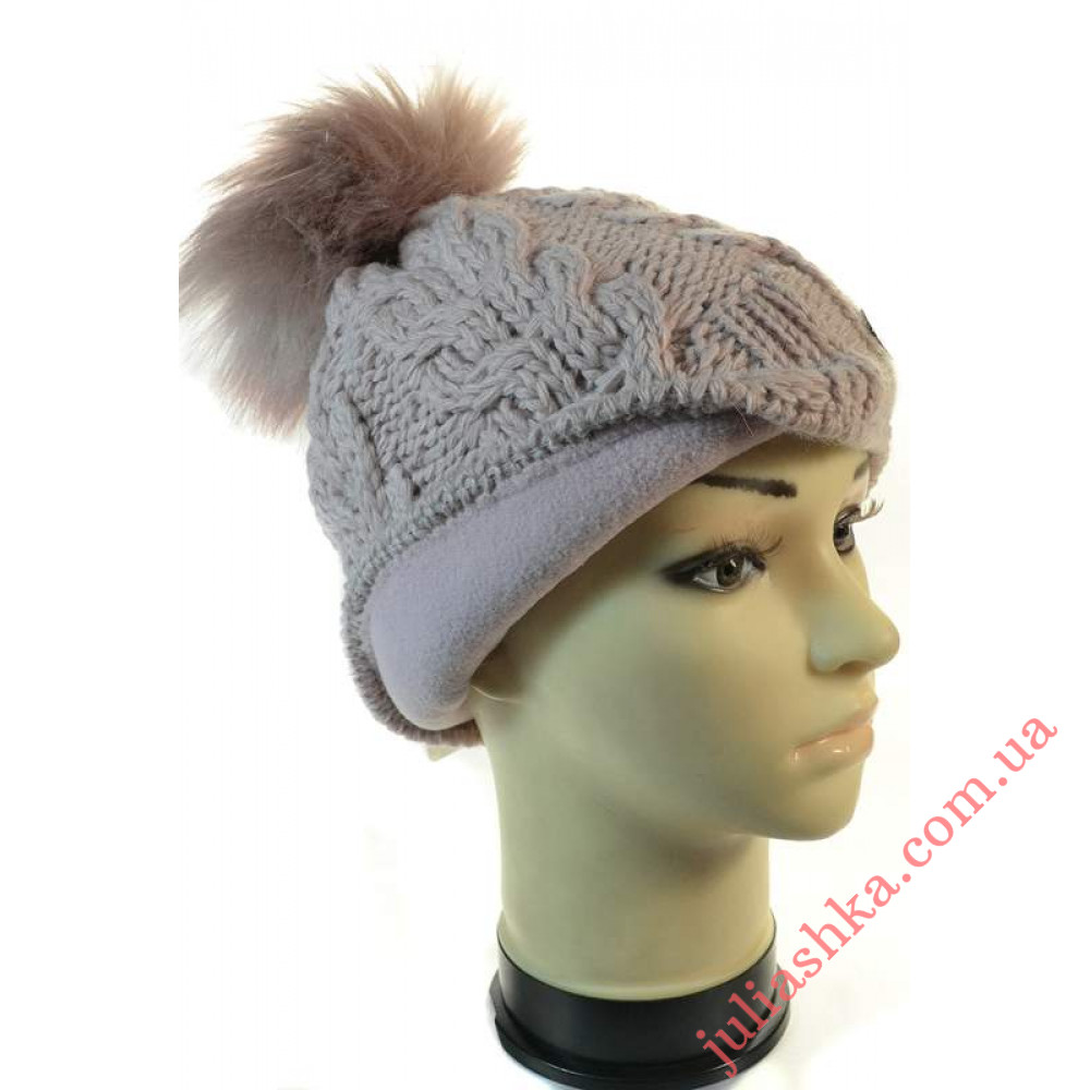 3415 VEILO(52-56р.зимняя вязаная шапка)