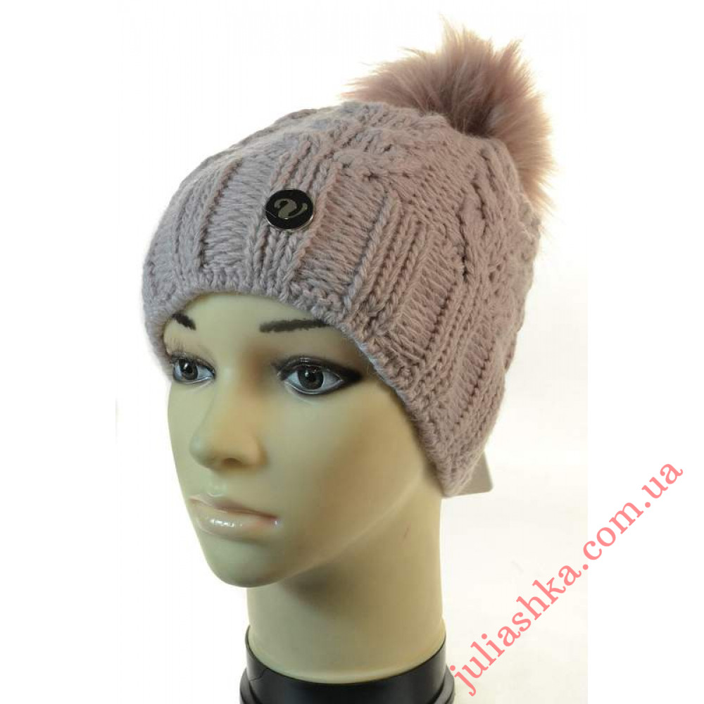 3415 VEILO(52-56р.зимняя вязаная шапка)