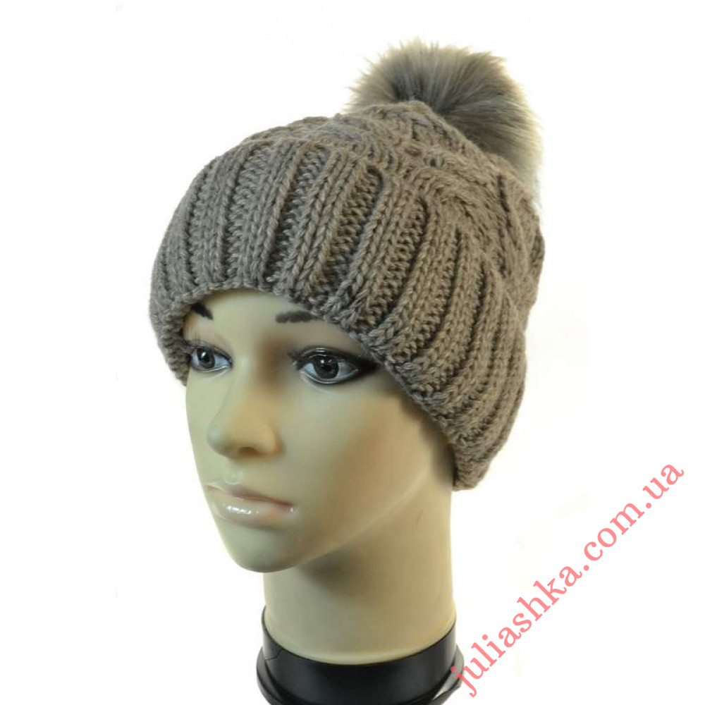 3327 VEILO(52-56р.зимняя вязаная шапка)