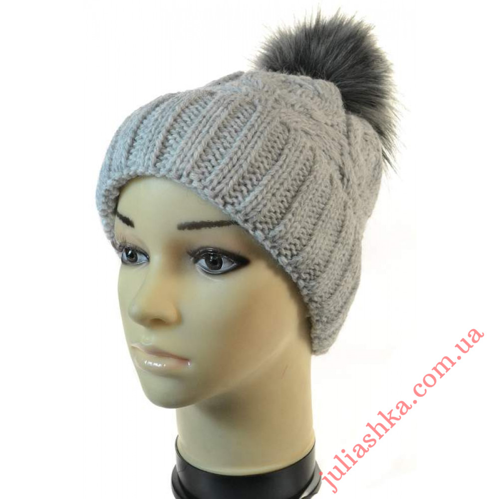 3327 VEILO(52-56р.зимняя вязаная шапка)