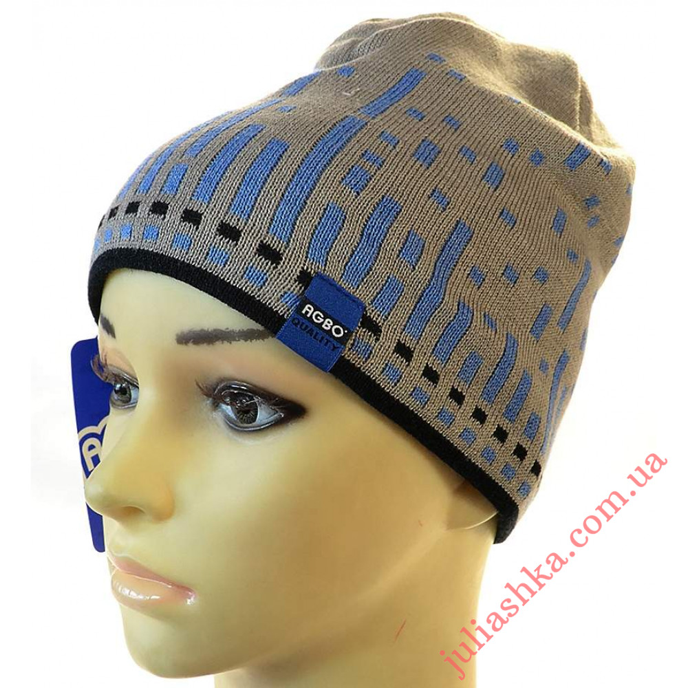 1593 AGBO(46-48р.детская вязаная шапка)