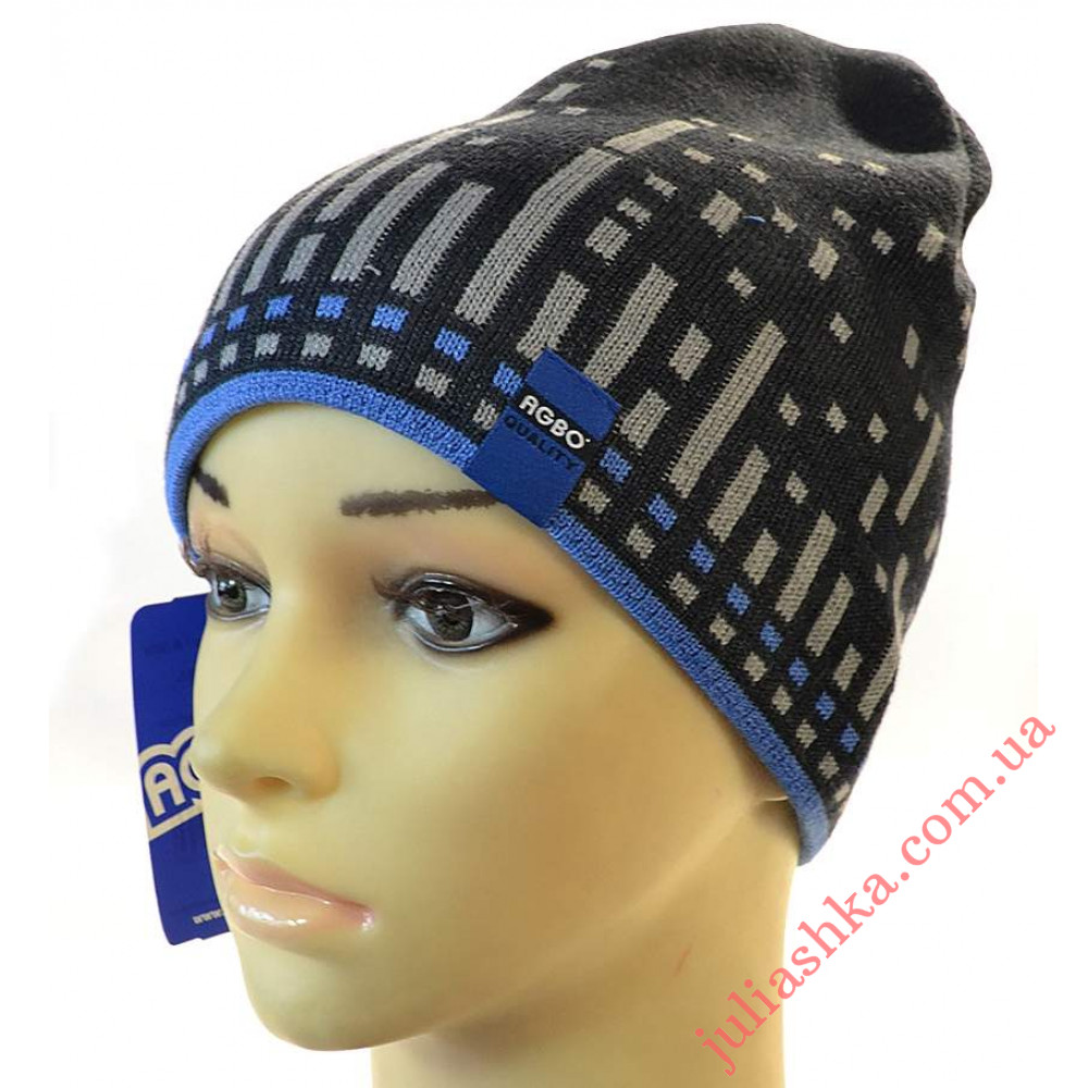 1593 AGBO(46-48р.детская вязаная шапка)