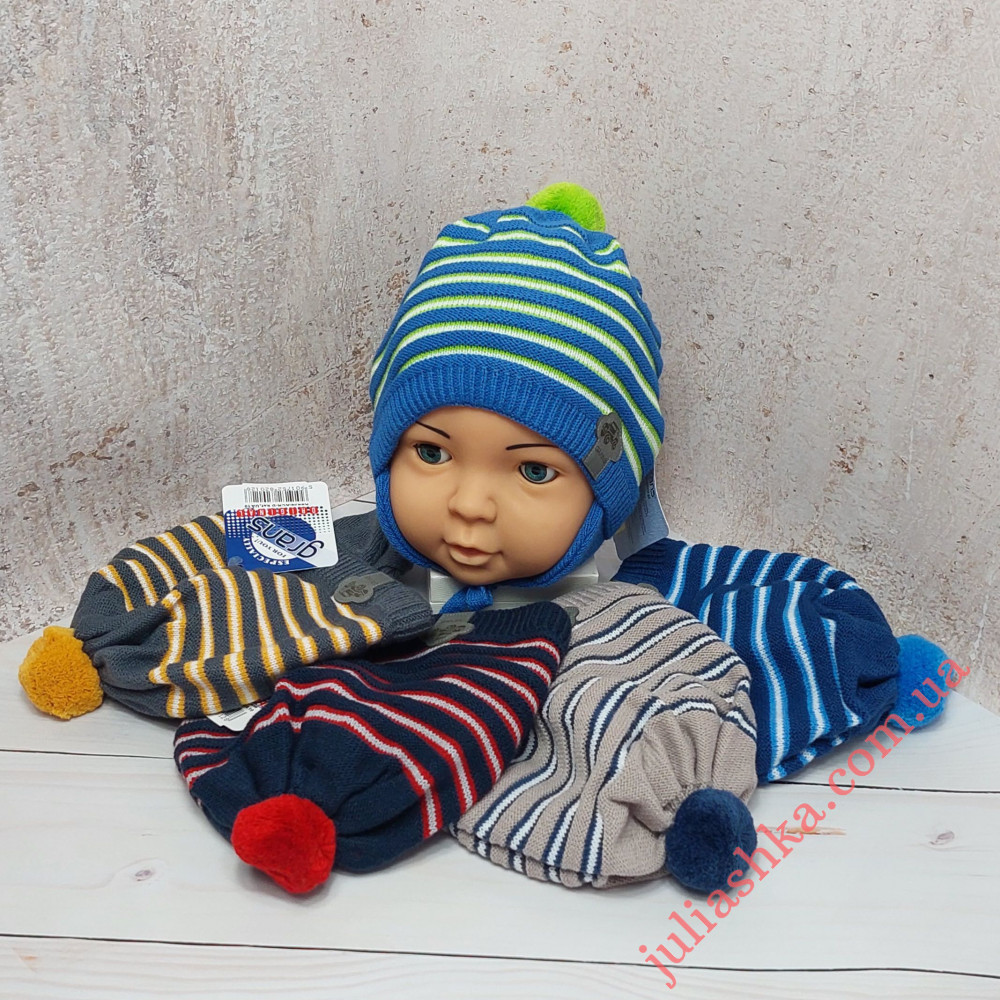 Ku434-D GRANS(44-46р.детская вязаная шапка)