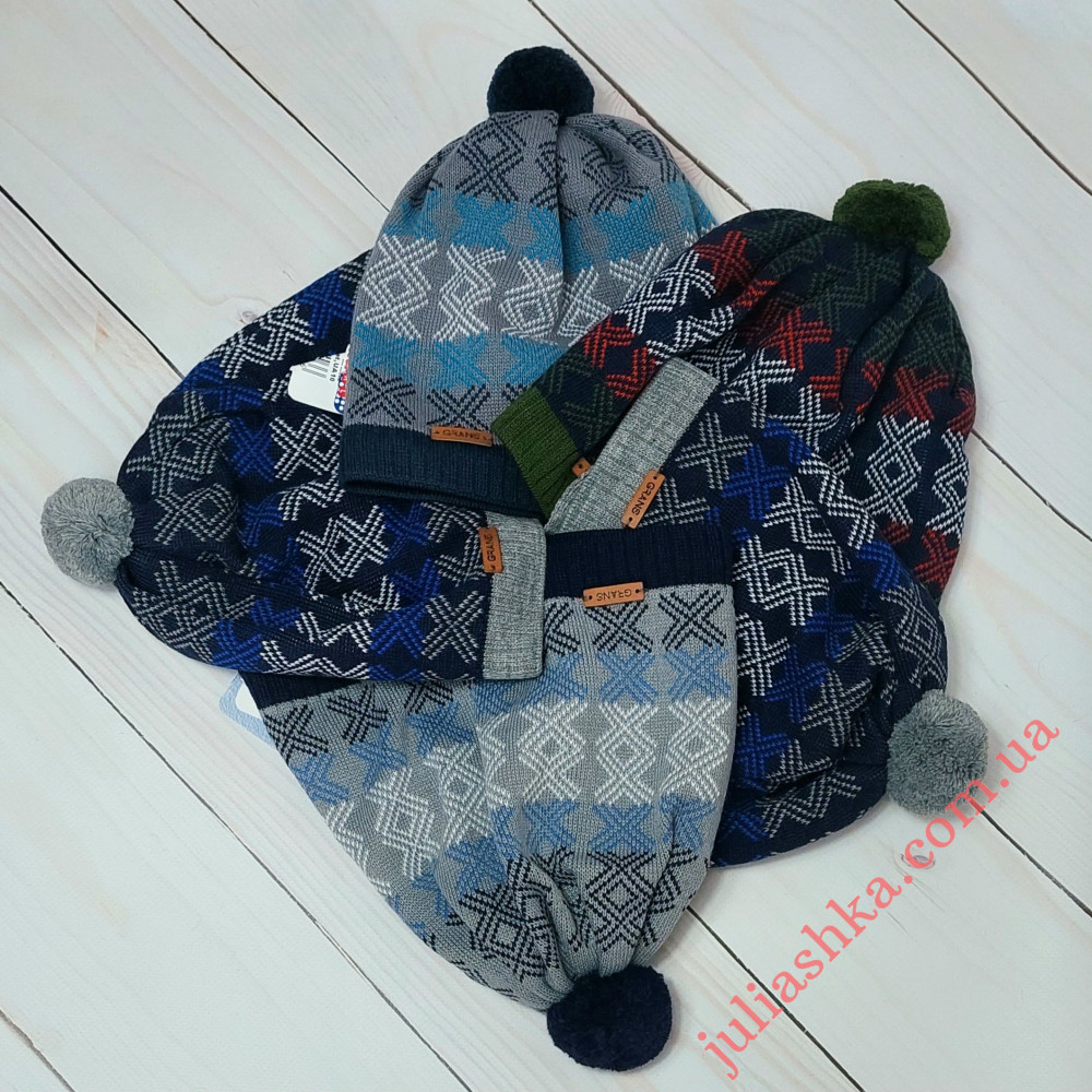 Ku442-D GRANS(48-50р.дитяча в’язана шапка)