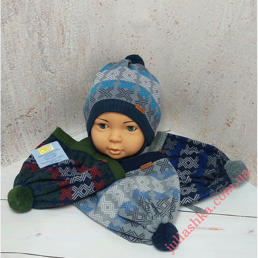 Ku442-D GRANS(48-50р.детская вязаная шапка)