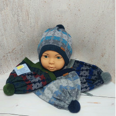 Ku442-D GRANS(48-50р.детская вязаная шапка)