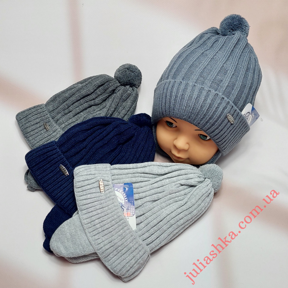 Ku445-D GRANS(50-52р.детская вязаная шапка)