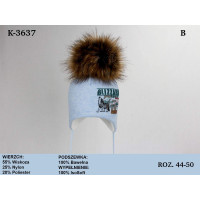 K-3637 MAGROF(44-50р.зимняя вязаная шапка)