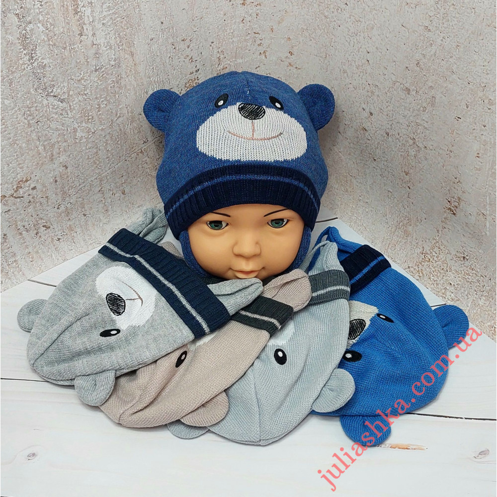 Ku512-D GRANS(44-46р.детская вязаная шапка)