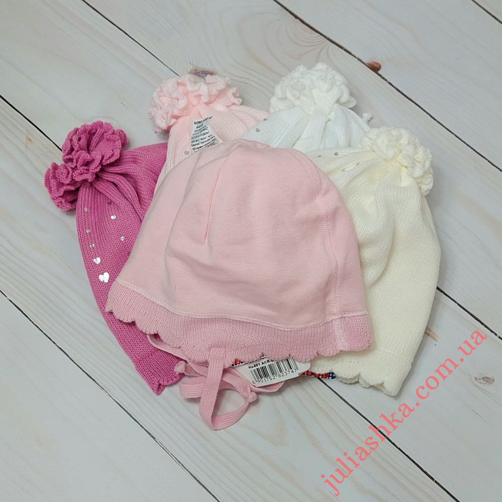 Ku491-D GRANS(44-46р.детская вязаная шапка)