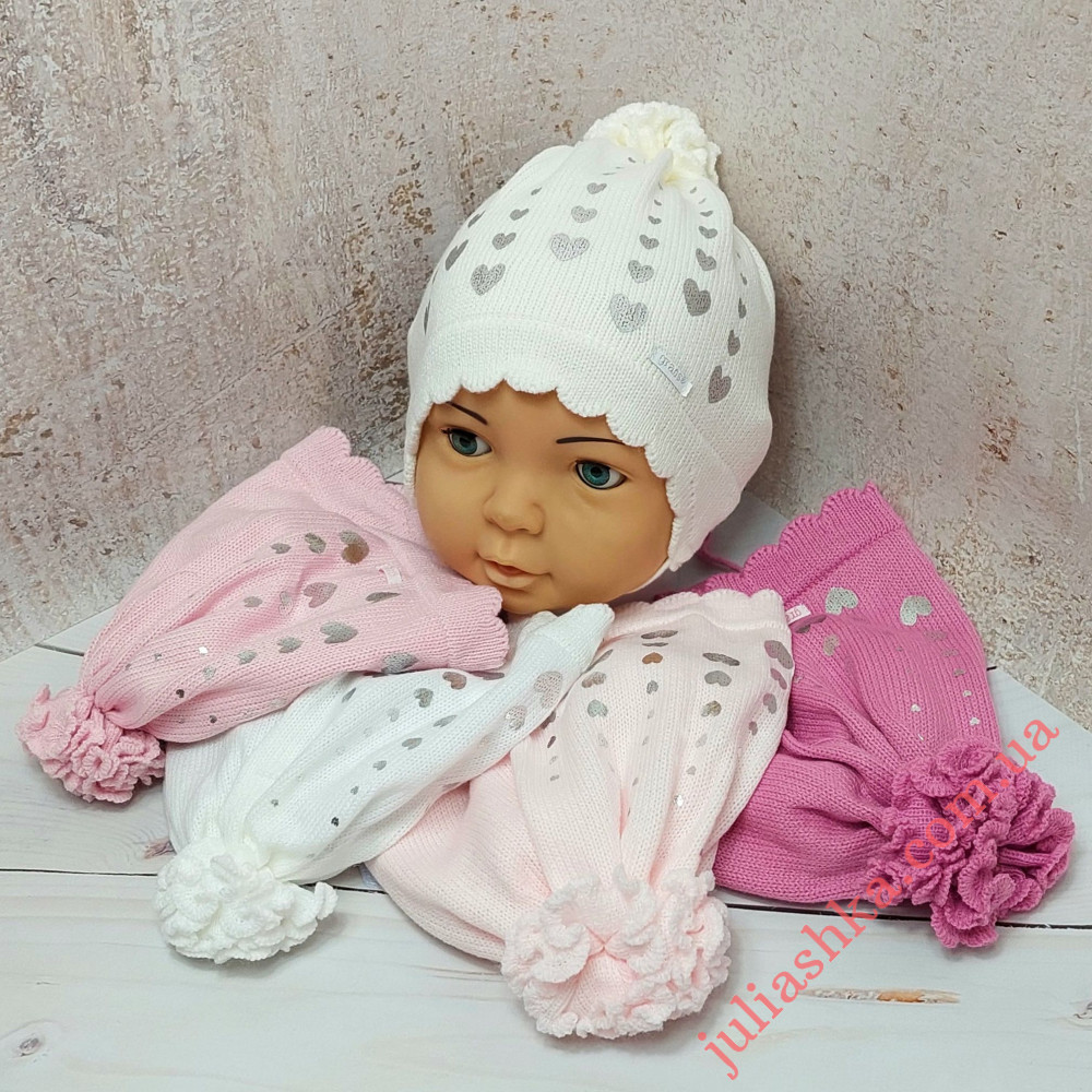 Ku491-D GRANS(44-46р.детская вязаная шапка)