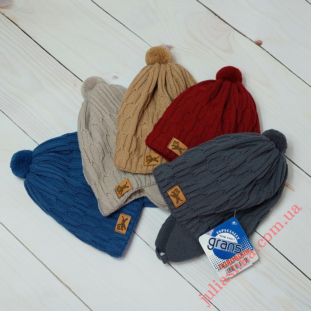 Ku632-D GRANS(46-48р.детская вязаная шапка)